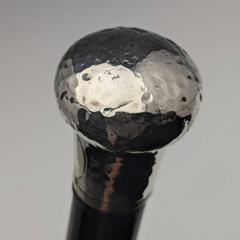 1920年頃 英国アンティーク 紳士用ステッキ 杖 純銀製 丸ハンドル 87cm